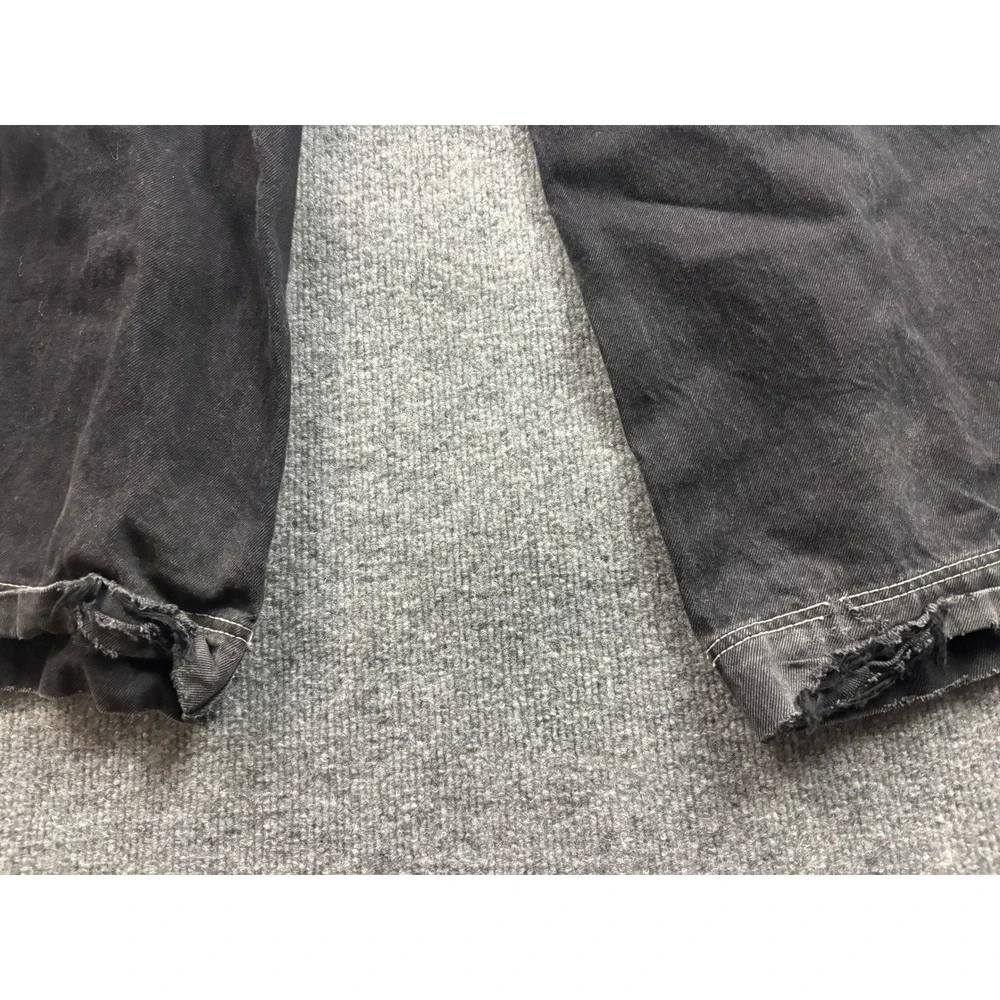 ALAB Wide Leg Skater Jeans Mens 30 Black Contrast Stitch Y2K Baggy Denim - Picture 8 of 9